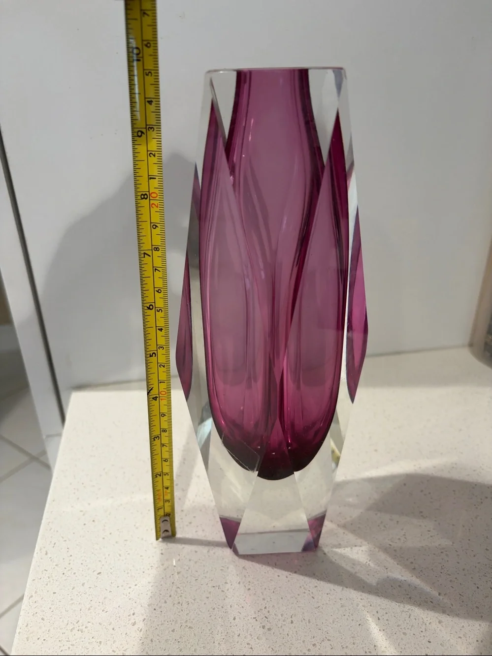 Vintage 1960, Formica Veti di Murano Purple Glass Vase - Elegant Home Accent
